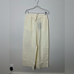 PrettyLittleThing linen look drawstring extreme wide leg trousers